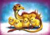 baby dragon with chicks