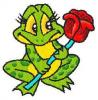 Frog with Red Rose