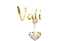 Gold Glitter Heart Charm for Vali