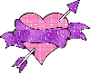 pink heart with lilac ribbon