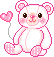 pink bear & heart balloon