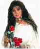 Native woman with roses