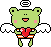 angel frog with heart
