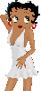 Betty Boop is wearing  very sexy white dress