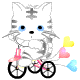 kitty on bike