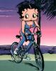 Betty Boop riding her bike