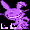 purple kiss this/happy bunny
