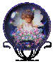 baby angel with flowers in globe