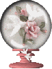 doves and pink rose globe