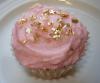 Pink with gold cupcake