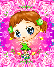 cute girl in roses blowing a heart