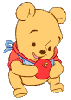 Baby Pooh with an apple