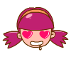 violet haired girl dribbling in love