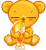 Bear Drinking Orange Juice
