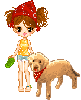 girl and dog doll