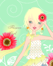 cute kawaii flower girl
