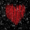 red heart with lots of glitter