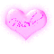Nicole in a pink blinking heart