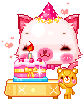 cute kitty with cake