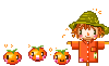 cute kawaii halloween pumpkin dance