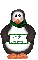 Penguin with no hat and saying