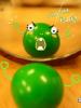 cute kawaii angry green ball