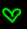 mini neon green heart