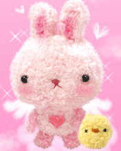cute kawaii pink bunny