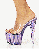 purple high heel shoe