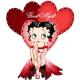 Good Night Betty Boop with red hearts