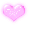 Tika in a pink blinking heart